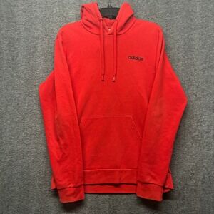 Adidas Mens Hoodie Pullover Sweatshirt‎ Red Casual Activewear Jumper Size Medium
